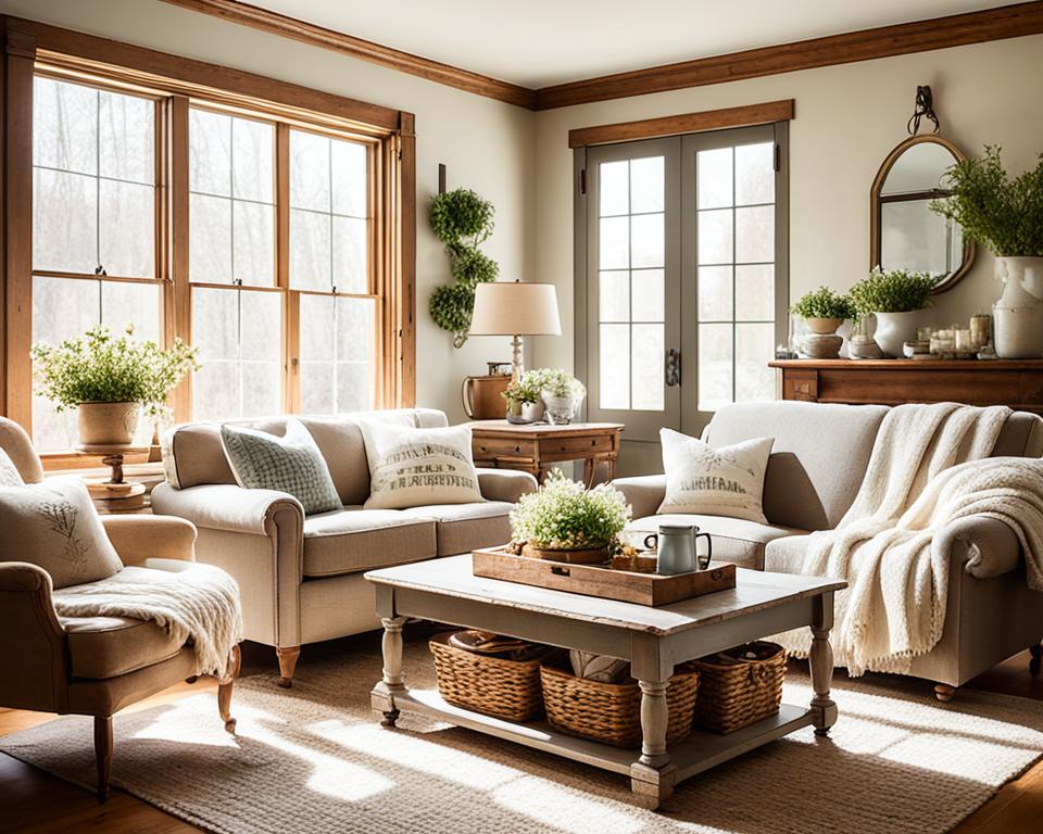 antique farmhouse decor living room