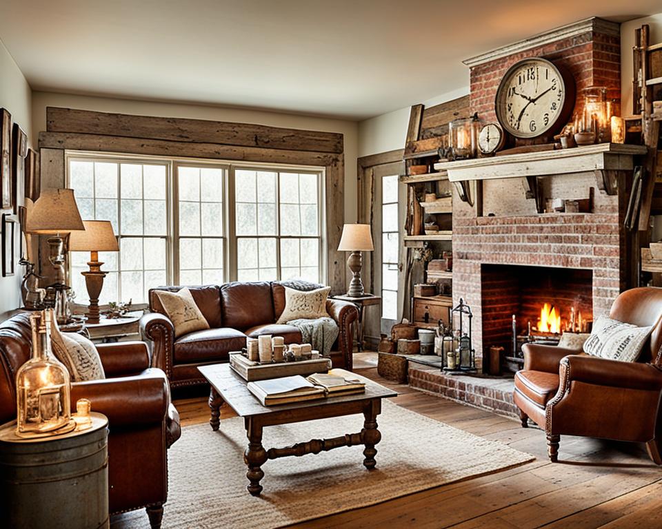 antique farmhouse living room