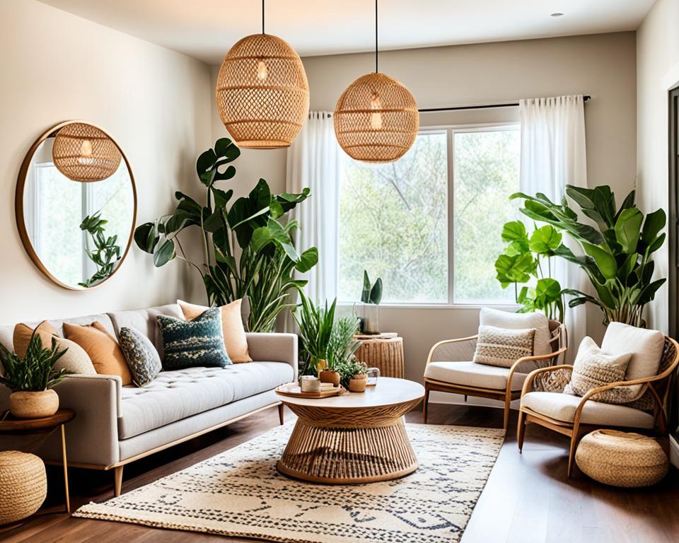 boho lighting living room