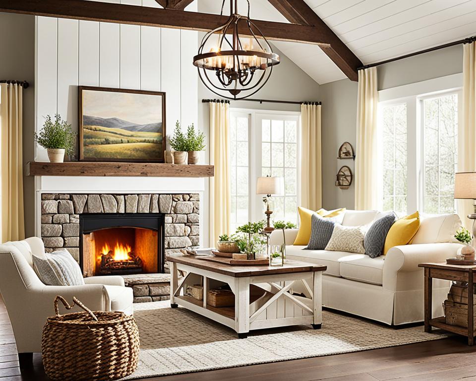 farmhouse living room lighting