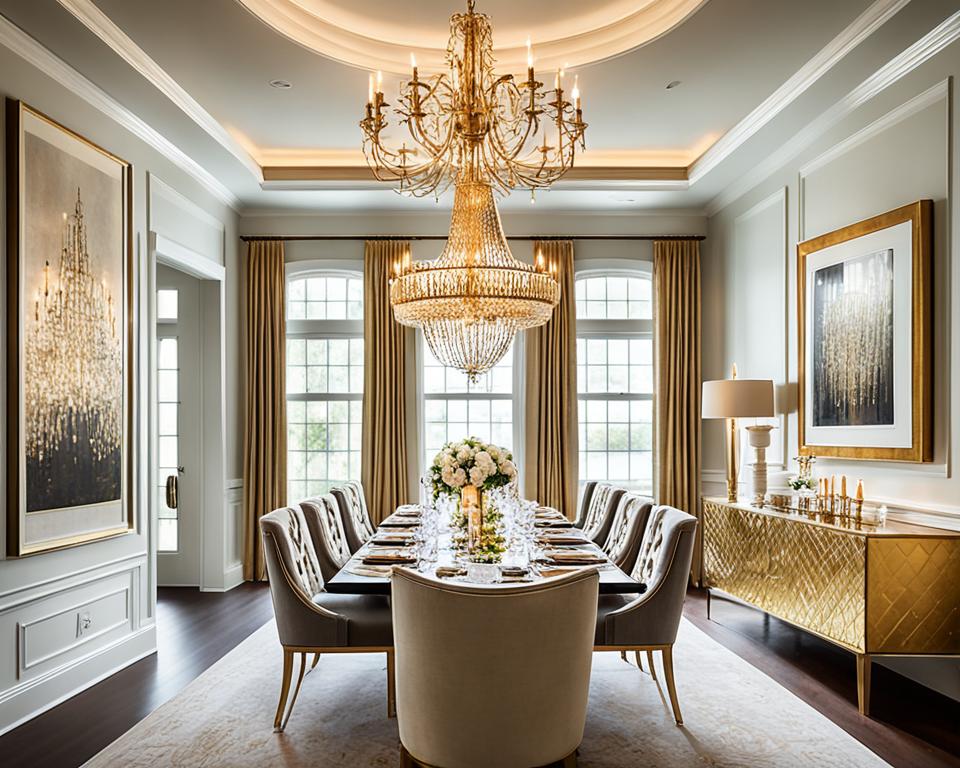 gold chandelier dining room