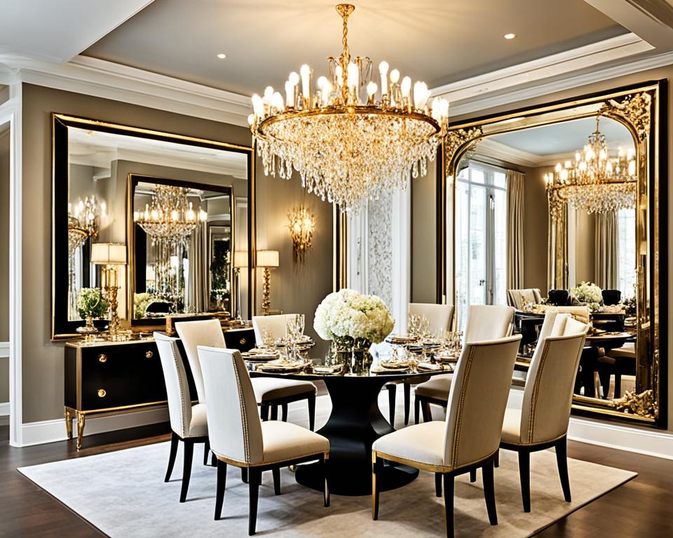 gold framed art dining room