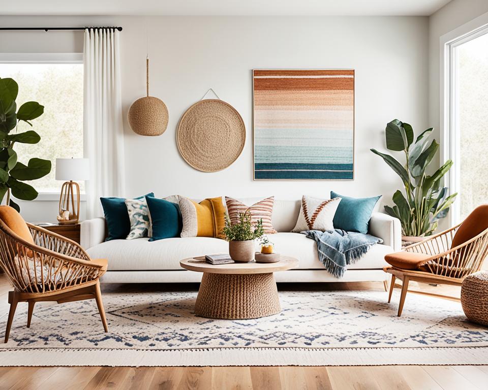 modern boho living room