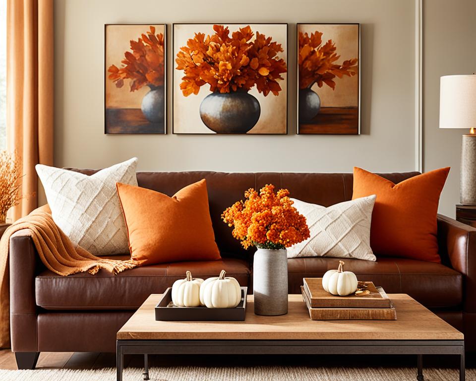 simple fall decor living room cozy