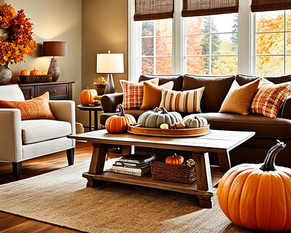 simple fall decor living room cozy