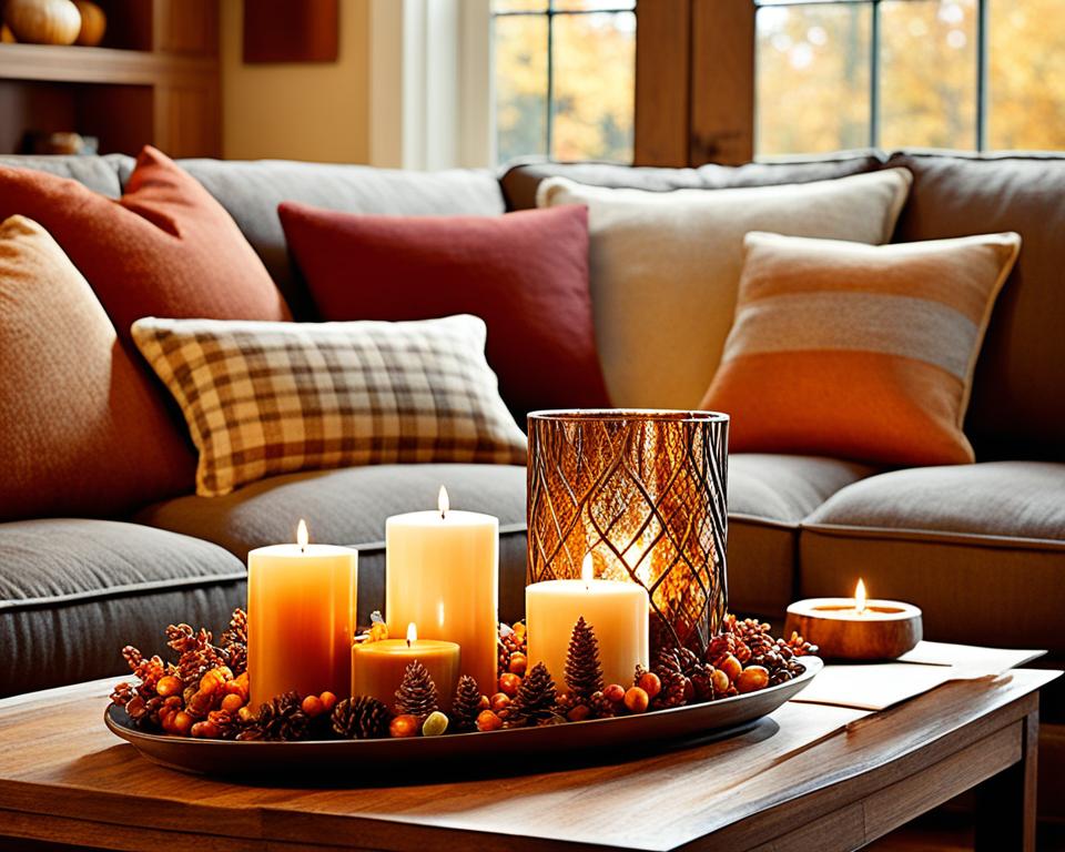 simple fall decor living room cozy