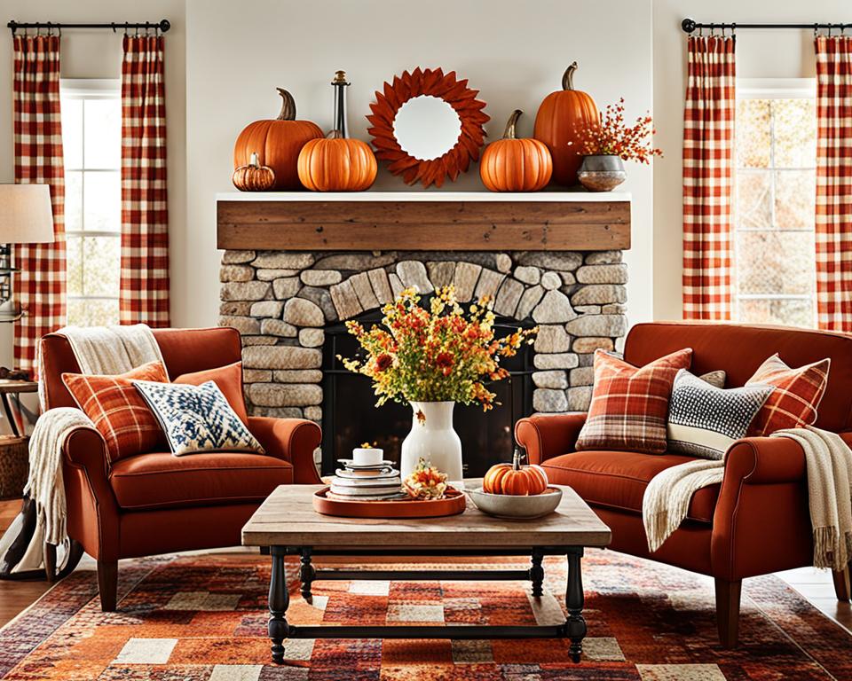 simple fall decor living room cozy