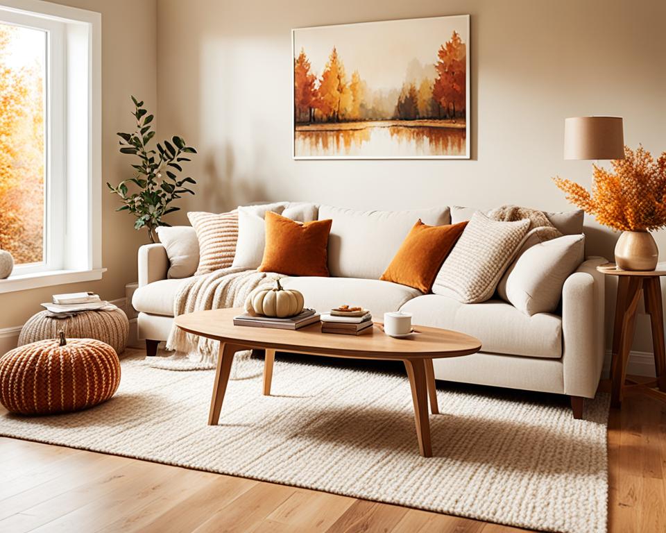 simple fall decor living room cozy