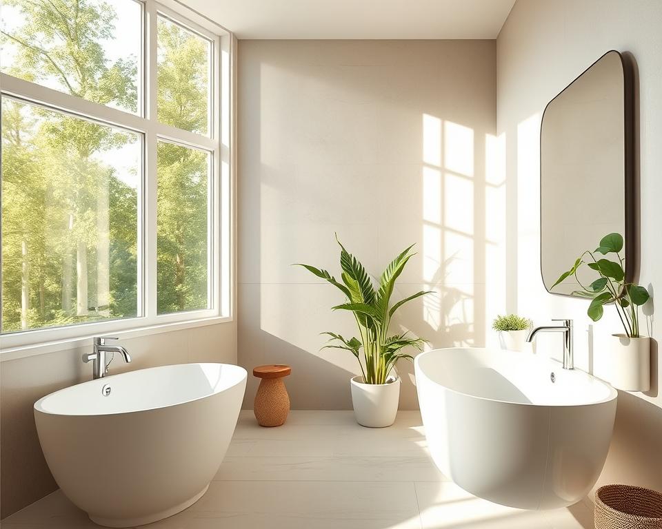 natural lighting neutral bathroom