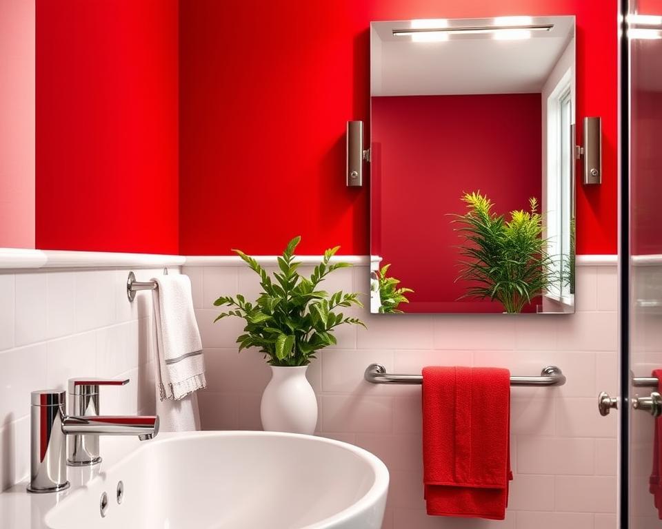 red bathroom decor