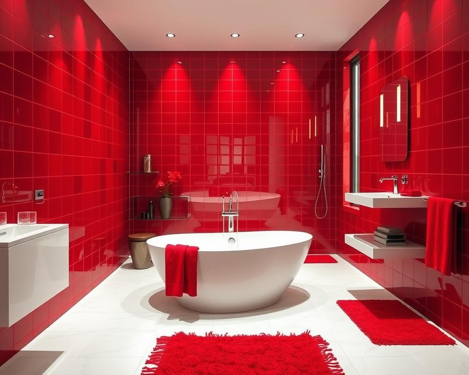 red bathroom design