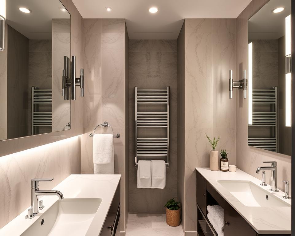 silver bathroom fixtures